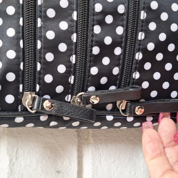 Naturalizer Black/White Polka Dot Crossbody Bag. - Picture 3 of 13
